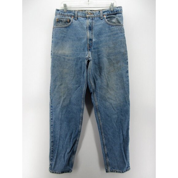 VINTAGE Levis 550 Jeans 36X34 Tapered Relaxed Fit 90s Red Tab Denim * - Picture 1 of 12